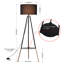 Deliylah Black Floor Lamp with Outlet