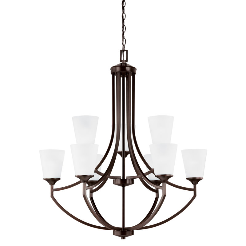 Hanford 9 - Light Empire Chandelier, Burnt Sienna, White
