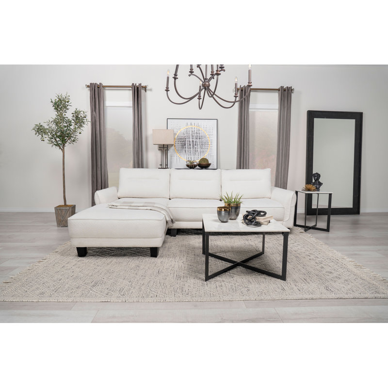 Canapé modulaire rembourré Shalinda, Polyester blanc