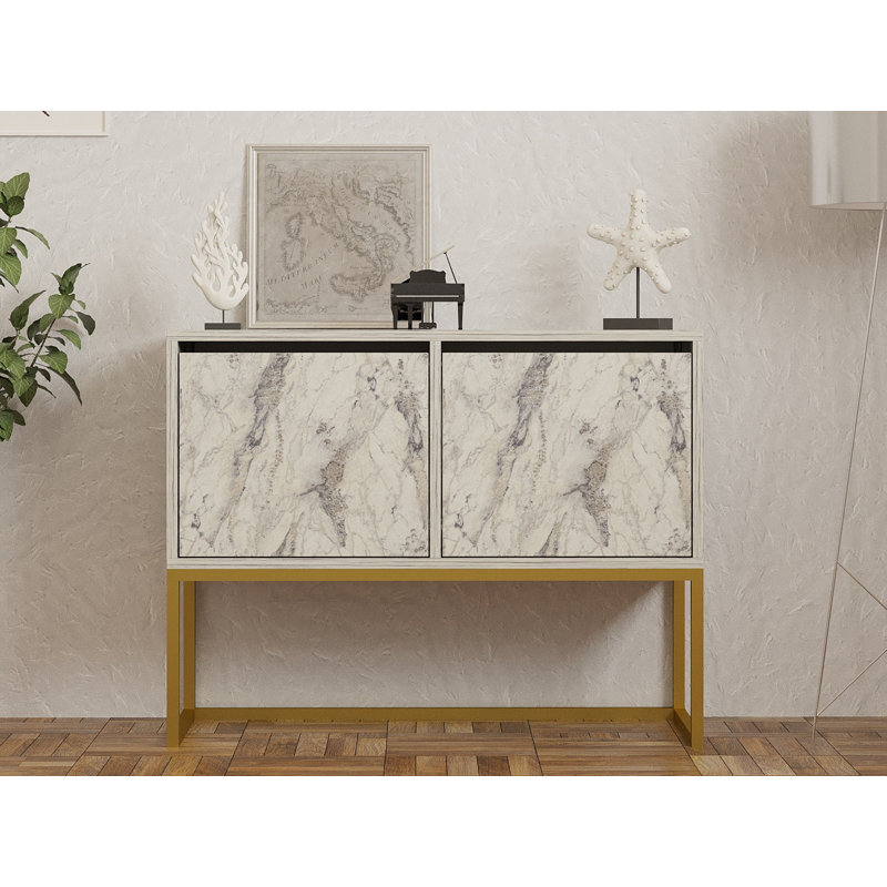 Asse Home 70cm Console Table, Freesia Marble