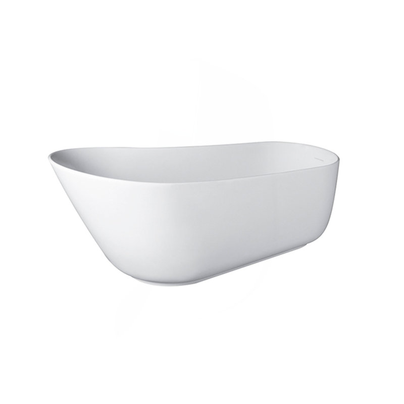 Baignoire de trempage ovale en résine 67 po avec trop-plein pour salle de bain
