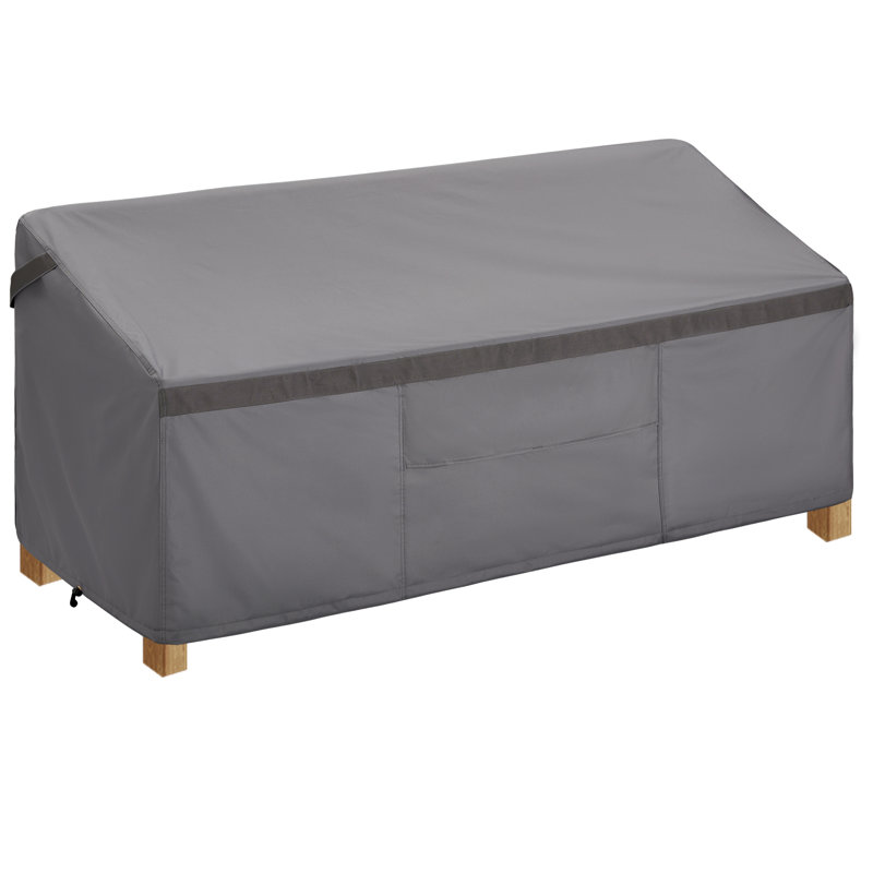 Housse pour canapé de patio gris, H 35 po x l 79 po x P 37 po