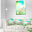 Coussin lombaire à motif floral chamomiles sur fond abstrait