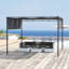 Outsunny 3(m) Steel Pergola Garden Gazebo w/ Sliding Canopy, Dark Grey