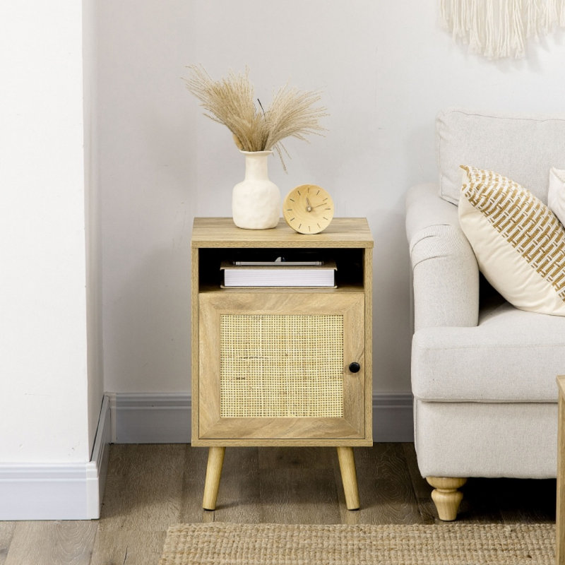 39cm W Engineered Wood Bedside Table