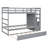 Gray Twin Over Bunk Bed With Functional Trundle And Solid Wood Frame Legs In - Bedroom Fashionable-657817701