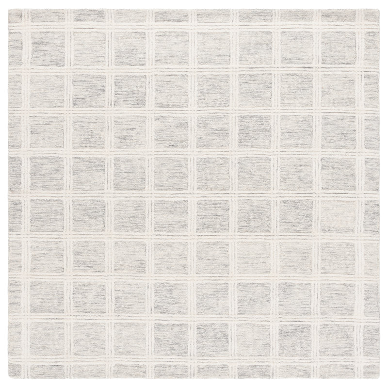 Franklinton Hand Tufted Wool & Cotton Plaid Rug, Rectangle 9' x 12'