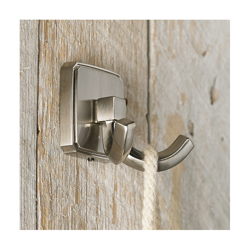 Transitional Metal Wall Hook, Brushed Nickel