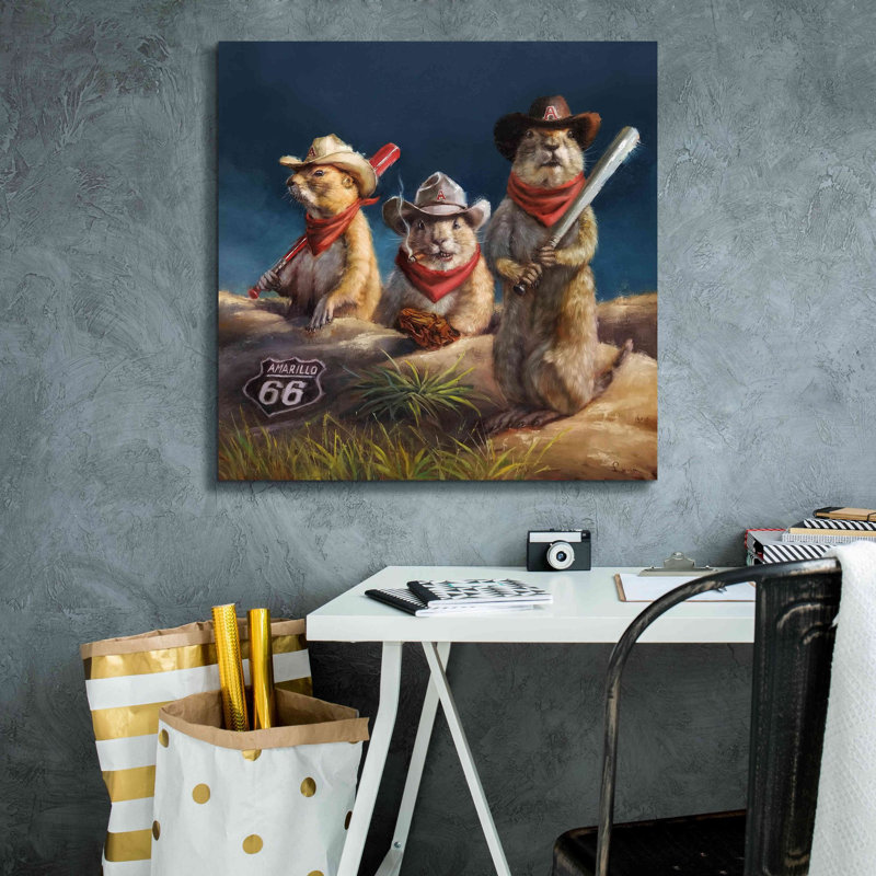 «Amarillo Sod Poodles» par Lucia Heffernan, art mural sur toile, H 26 po x l 26 po x P 1,5 po