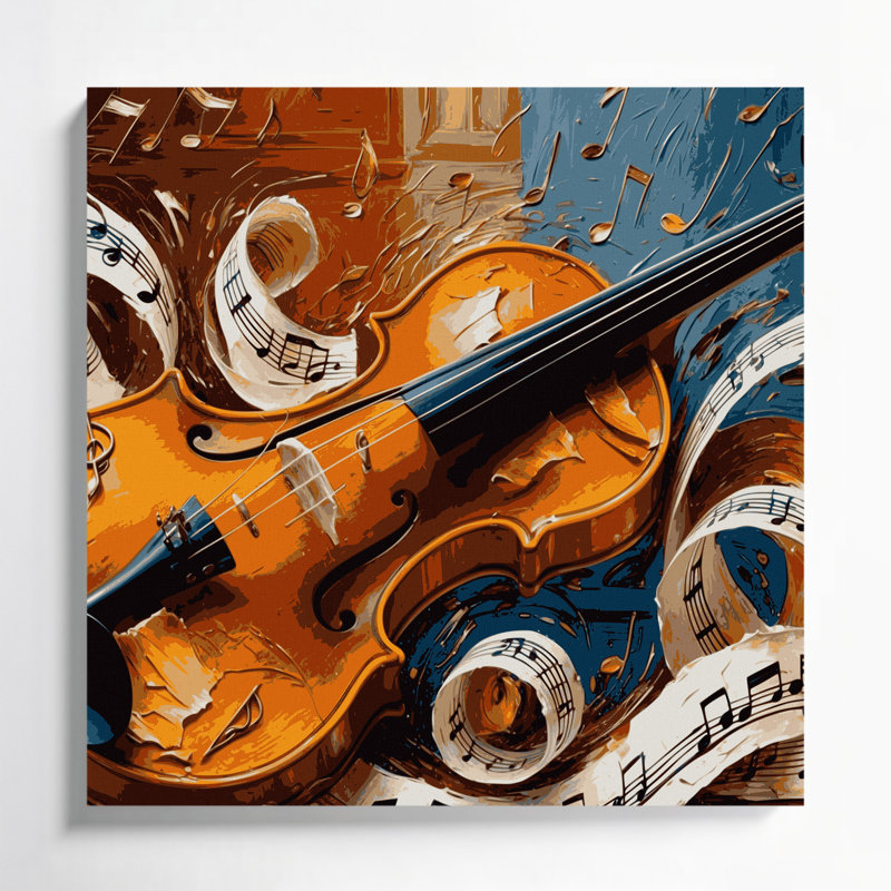 Art musical sur toile noire, H 16 po x l 16 po