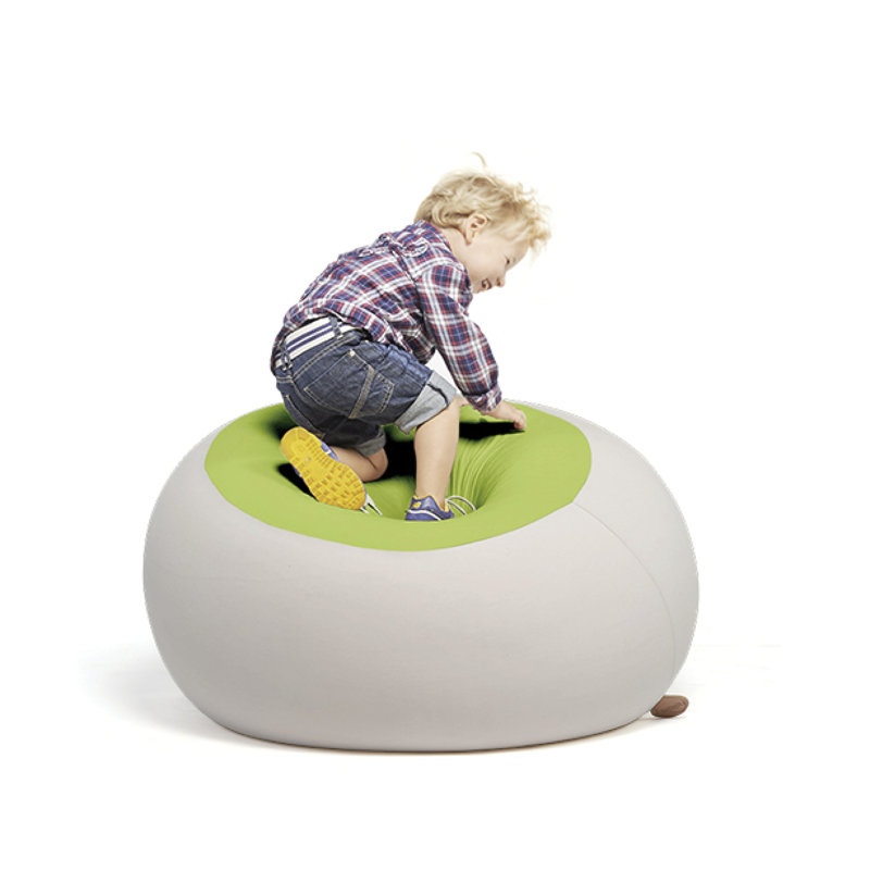 Stanley Refillable Bean Bag Chair, Light Grey/Green