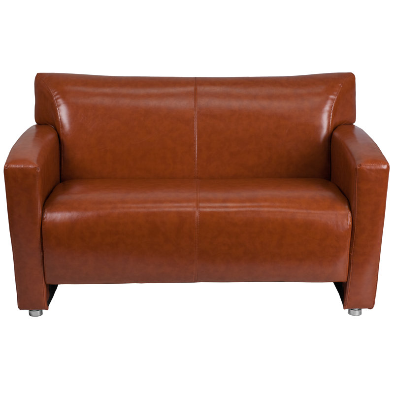 Causeuse en cuir noir, Cognac