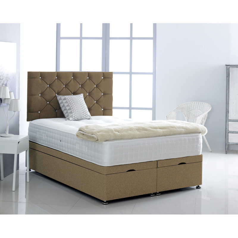 Fifer Upholstered Ottoman Storage Bed, Kingsize (5'), Brown