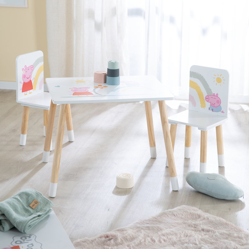Kids 3 Piece Rectangular Play Or Activity Table and Chair Set