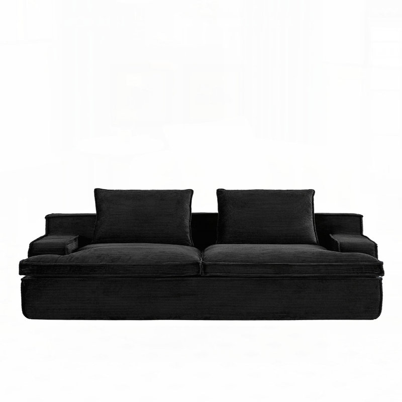 90.9 Wide full foam oversized sofa, Black