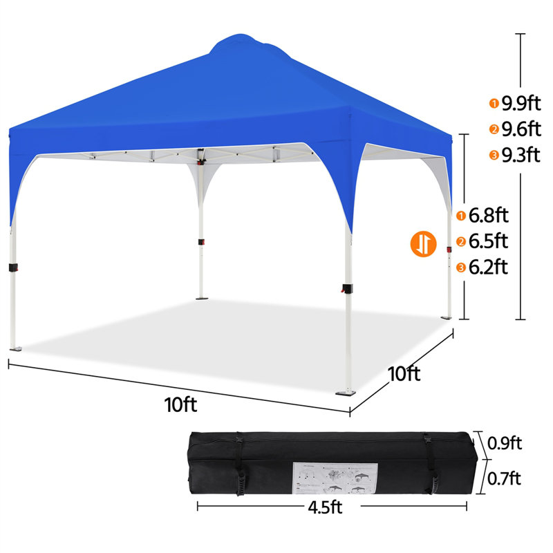 12x12 FT Pop Up Canopy Tent with Roller Bag and Sandbags, Blue
