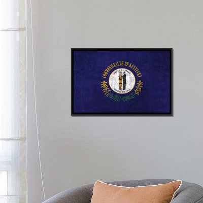 Drapeau de kentucky, fissures, impression sur toile