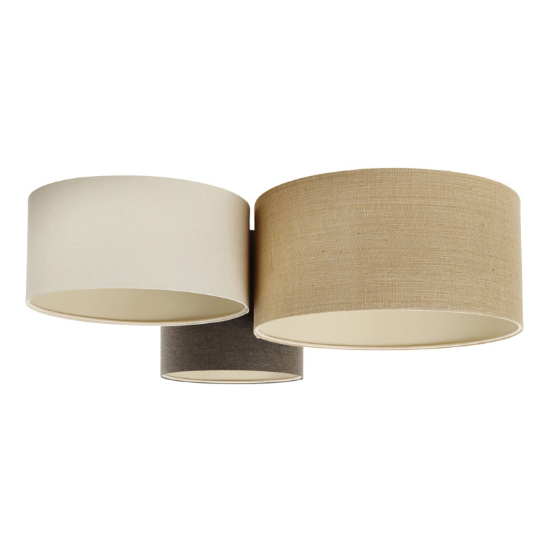 Avaughn Flush Mount, Light Brown/White/Black