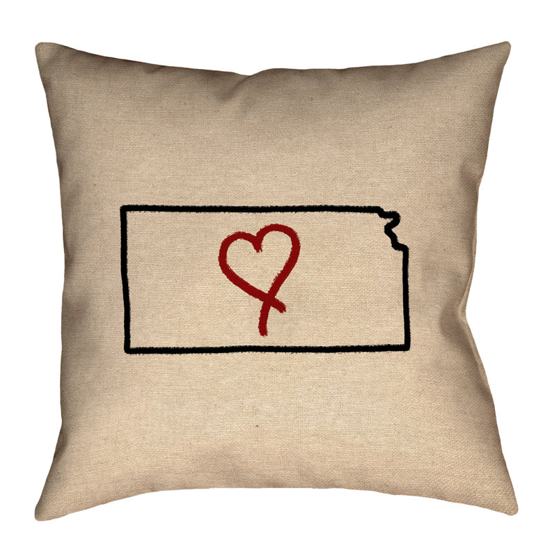 Katelyn Smith Kansas Print Pillow, 14" x 14", Cotton Double Sided Print, Pillow Cover