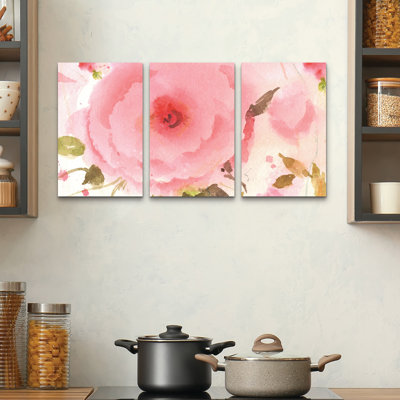 Ensemble de 3 panneaux - Sheila Golden «Blush of Nature 2», art mural sur toile pour le salon, la chambre à coucher ou le bureau par Trademark Fine Art