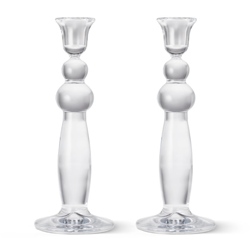 Sancia Extra Tall Taper Candleholders, Clear Rim, S/2