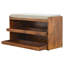 Banc à chaussures coulissant en lin Mud, 2 tablettes, châtaignier