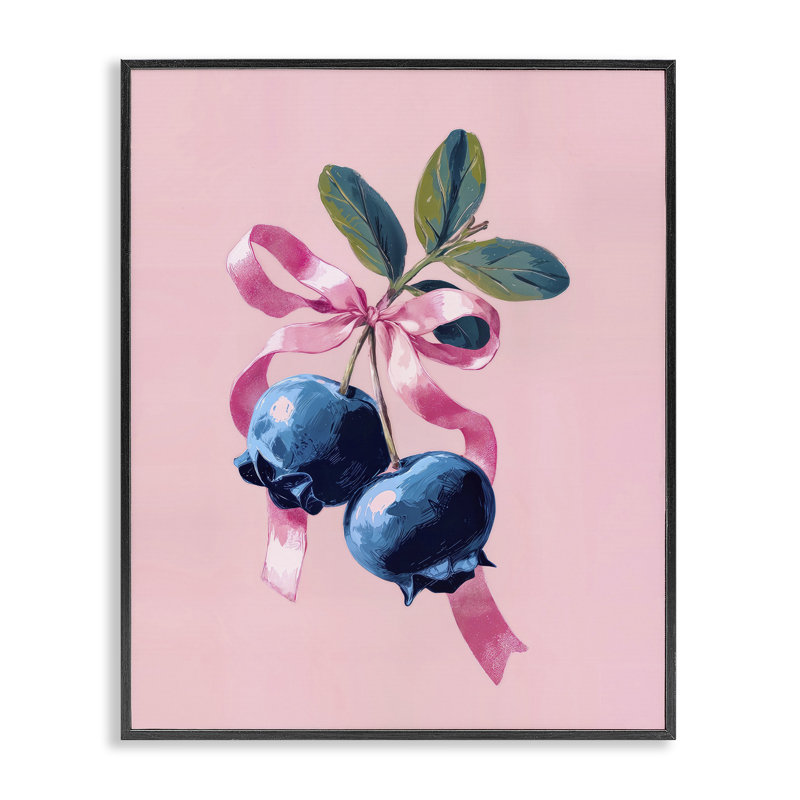 Giclée encadrée de bleuet avec arc rose, design par Imagine It Images, H 30 po x l 24 po, Giclée noire de minuit encadrée