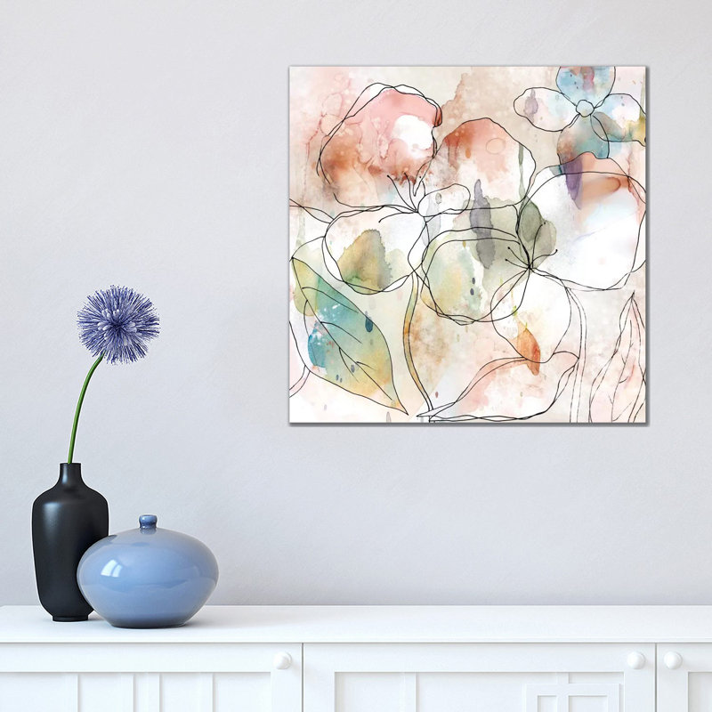 Floral Flow I by Carol Robinson - Painting on Canvas, Wrapped Canvas, 45.72 cm H x 45.72 cm W x 1.91 cm D