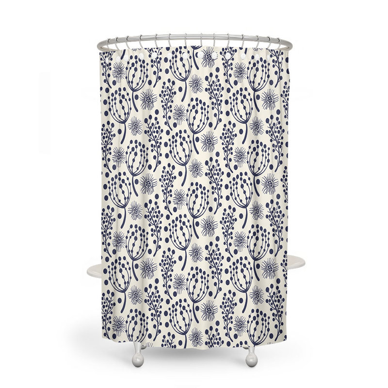 Floral Shower Curtain, 83" H x 70" W