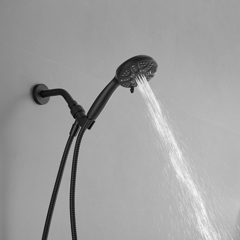 Matte Black Stainless Steel Handheld Shower Head with Adjustable Bracket