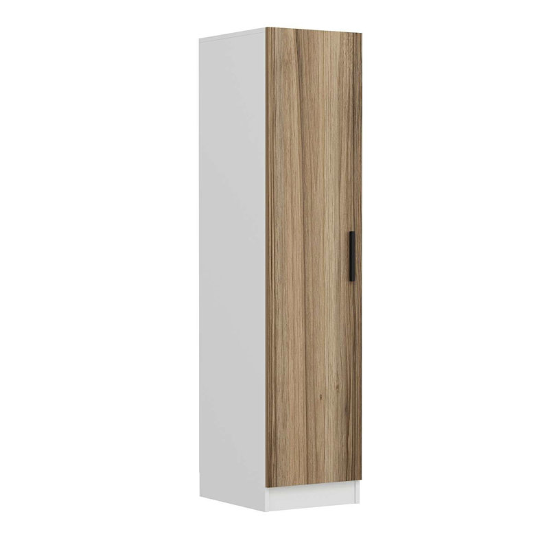 Elina Manufactured Wood Wardrobe, 190cm H x 45cm W x 52cm D, Brown/White