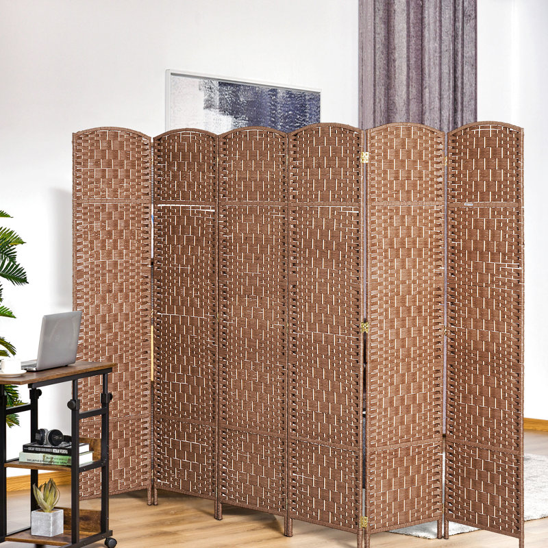 Paravent naturel d'intimité de 6 pi, cloison élégante à 6 po, portable et fonctionnel - cloison naturelle et tendance pour plus d'intimité