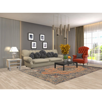 Tapis traditionnel en laine vieillie 6 x 9