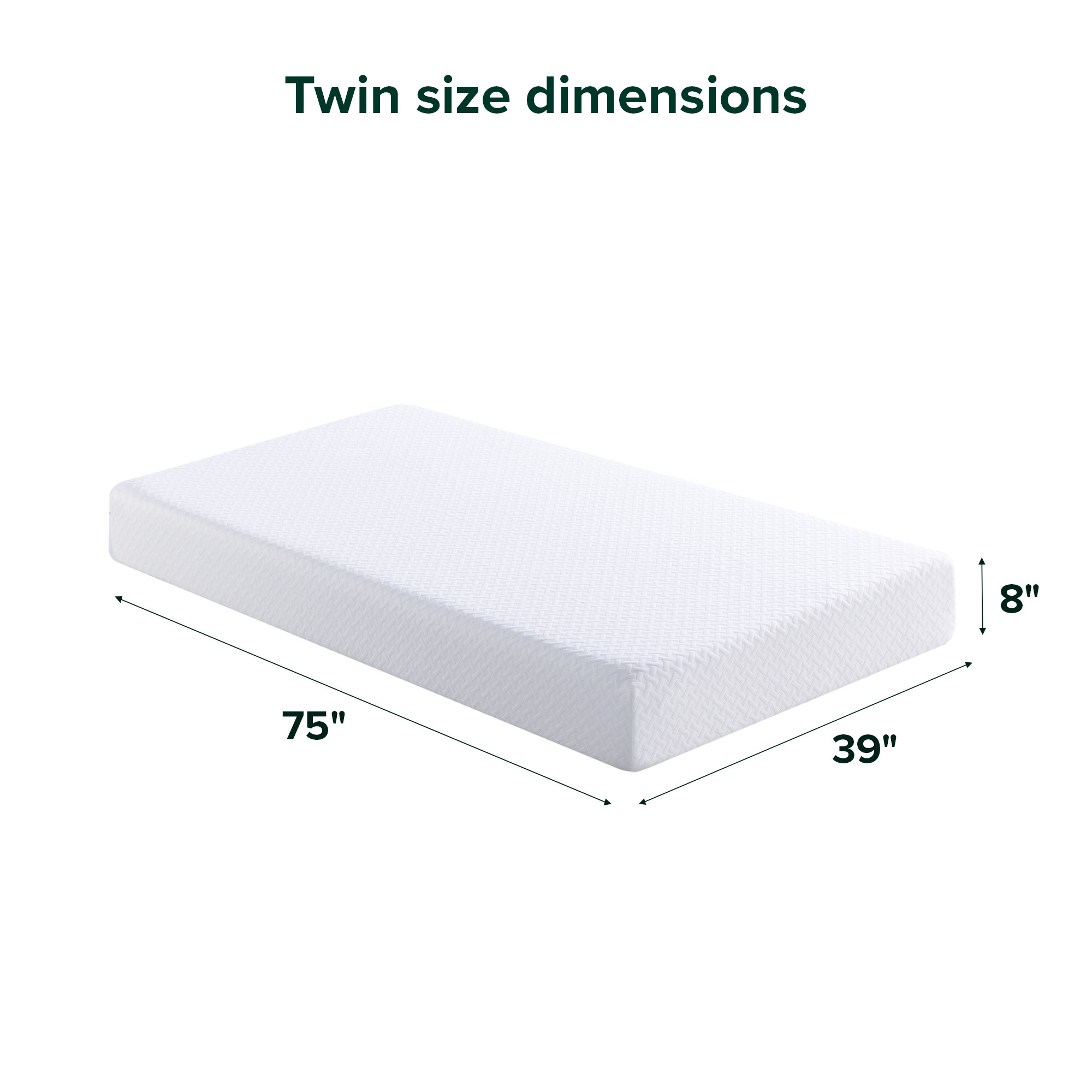 Sleep by Wayfair™ 6"/8"/10"/12" Firm Gel Memory Foam Mattress , 8", Twin