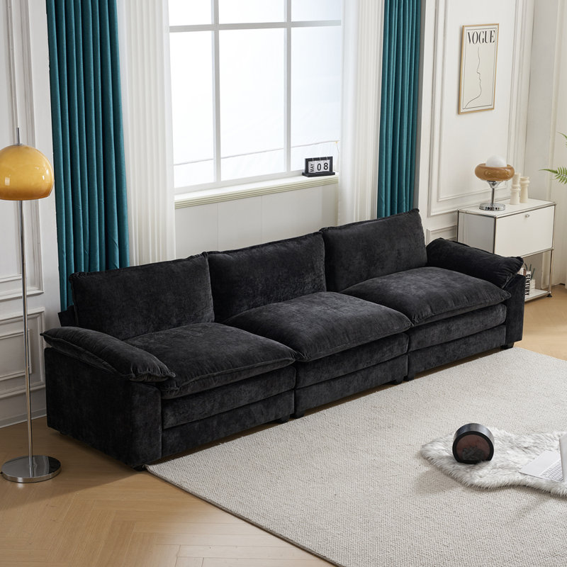 Canapé Albille, Chenille noir