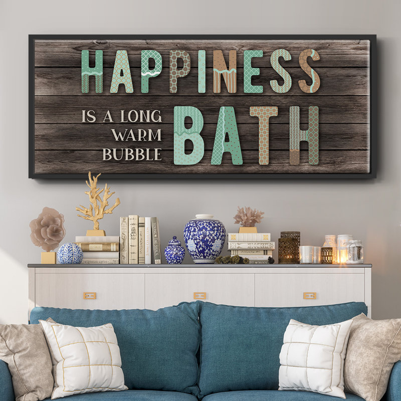 «Happiness Bath», toile encadrée, H 20 po x l 50 po