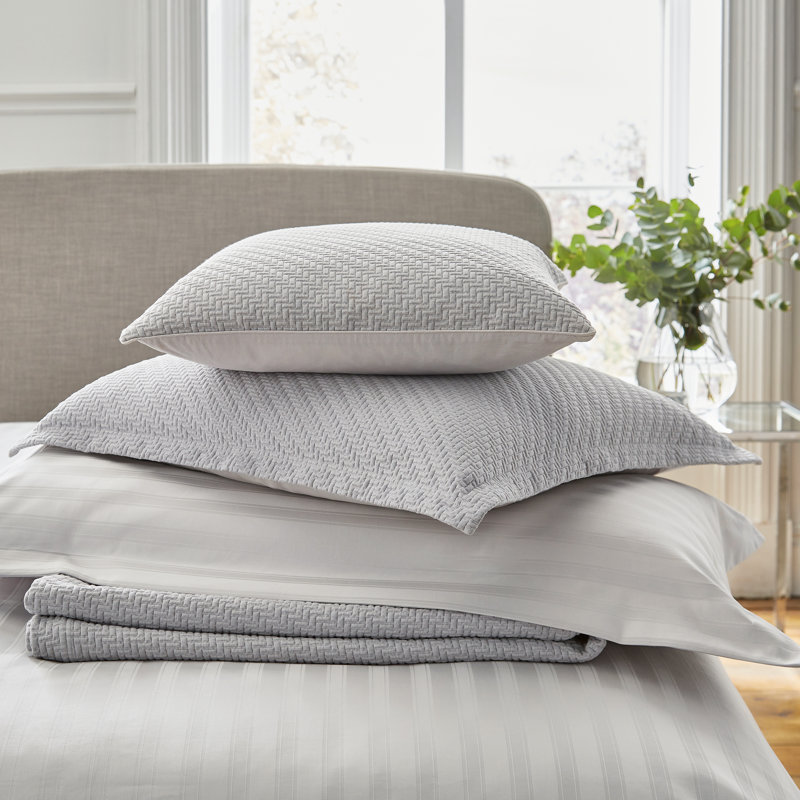 ADAN 100% Cotton Pillow Case, Silver, 48cm H x 74cm W x 1cm D