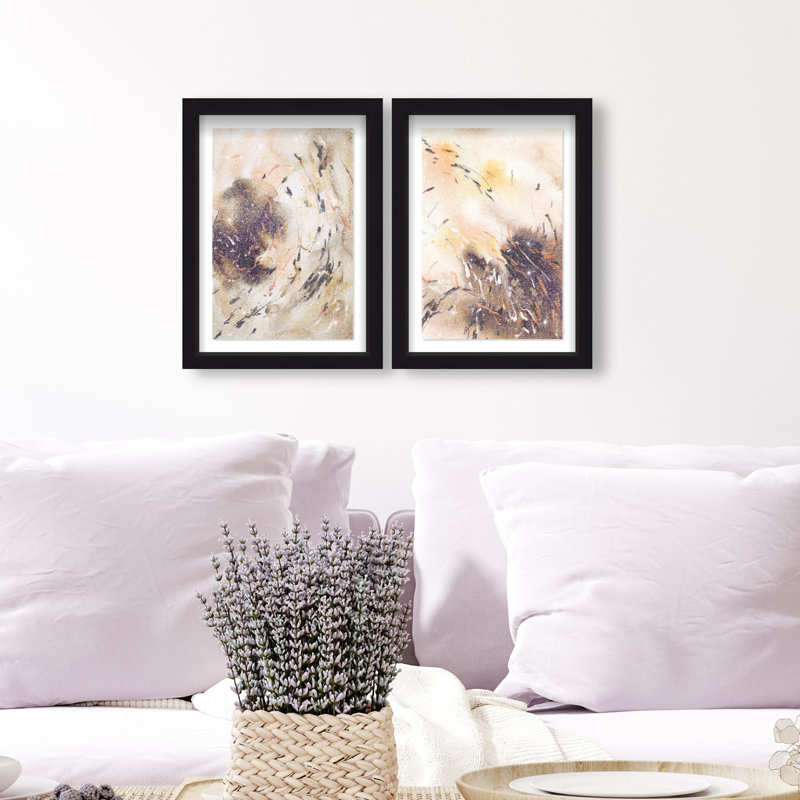 Floating Autumn Set Set by Oliver Gal, 93"H x 63"W, Black Shadowbox