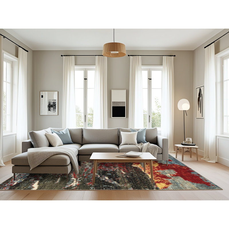 Abstract Indoor Rug, Rectangle 8' x 10'