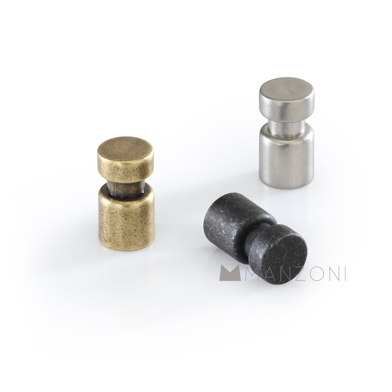 Pipe Dot Cabinet Stick Knob, Vintage Black