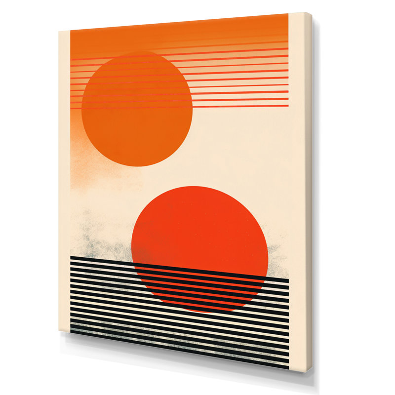 «Minimal Geometric Orange Bold Sunset» sur toile, Toile tendue, H 40 po x l 30 po x P 1,5 po