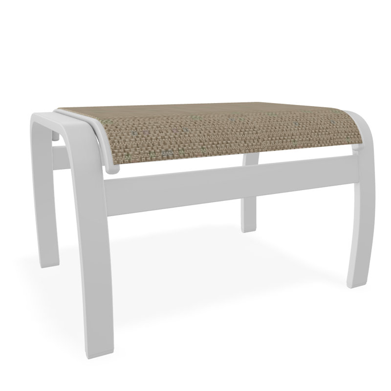 Repose-pieds d'extérieur avec coussin Askar, Newport, Blanc texturé