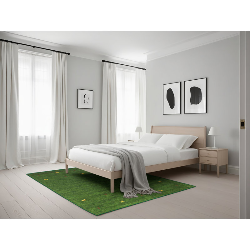 Tapis de zone vert contemporaine Blakehurst, Rectangle 5 pi x 7 pi