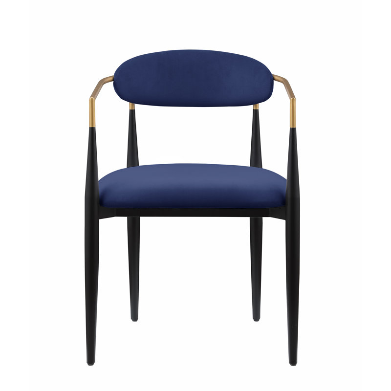 Ensemble de chaises rembourrées en tissu bleu 2 pièces Modern Contemporary
