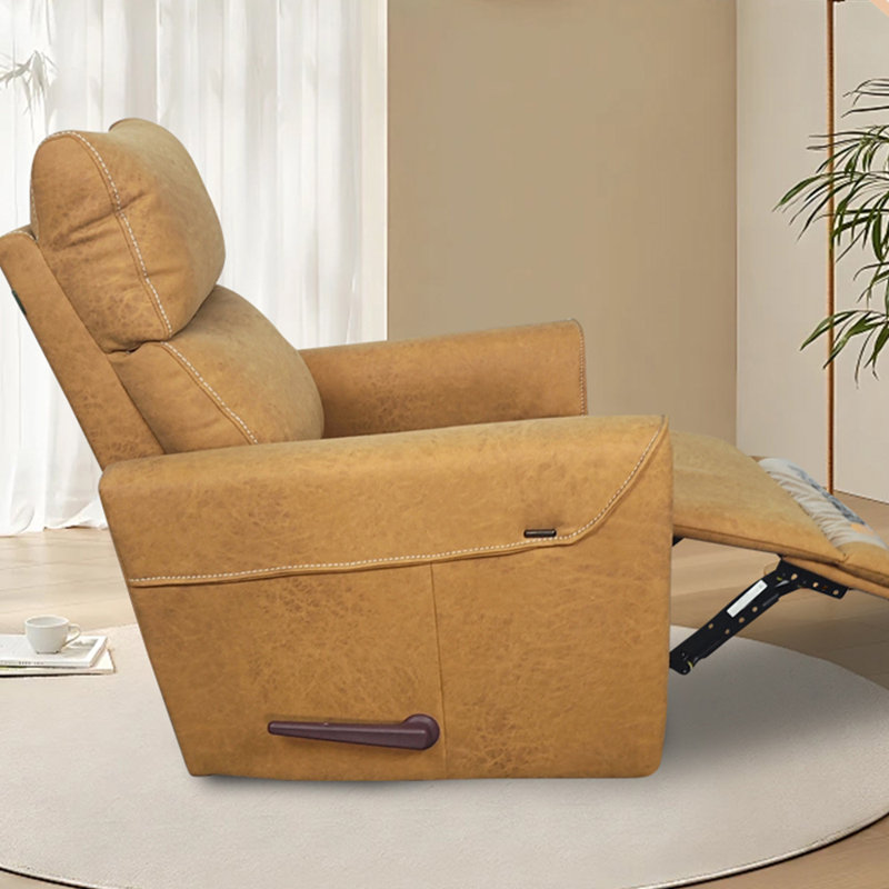 Modern Living Room Balcony Single Swivel Recliner, Brown