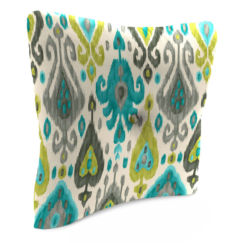 Extra Large Outdoor Square Pillows 24 x 23 Tufted Comfort, Turquoise Bohemian