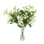 Viburnum Floral Arrangement In A Bubble Glass Vase With Fiscus Leaves