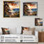 Coucher de soleil hamac près de la plage I - art mural tropical côtier-2090903696-2090903704
