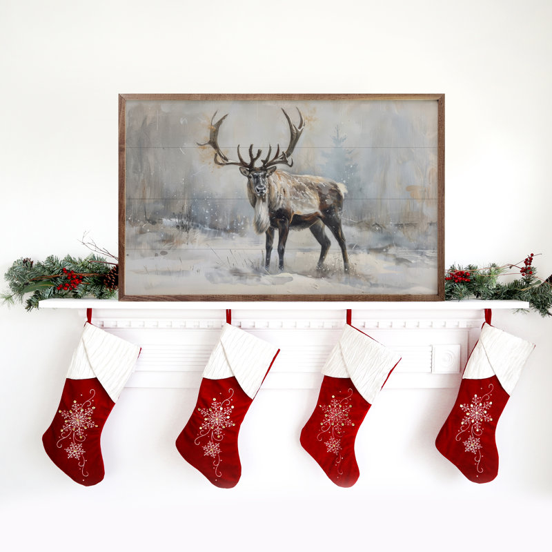 Wild Reindeer I par Petals Prints Design, H 8 po x l 5 po