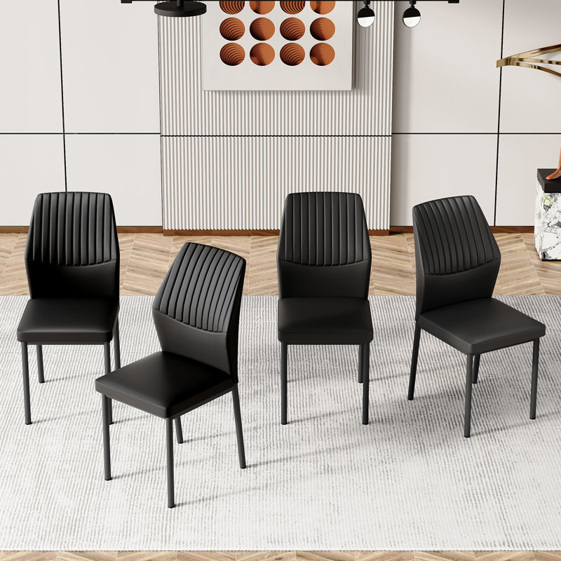 Ensemble de chaises de salle à manger moderne, 4, Noir, Noir
